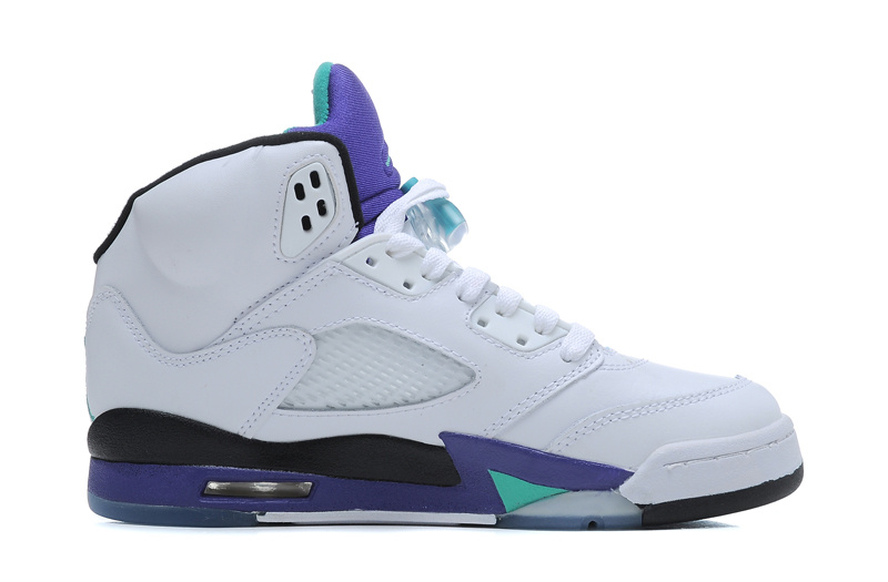 Air Jordan 5 Retro White New Emerald Grape Ice Blue For Sale Online