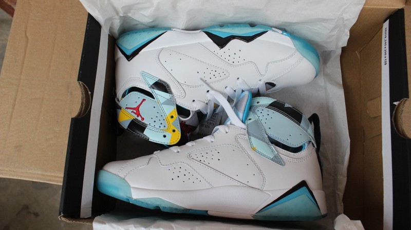 Air Jordan 7 Retro N7 White Blue Yellow Shoes