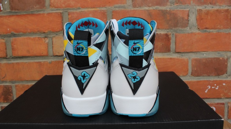 Air Jordan 7 Retro N7 White Blue Yellow Shoes