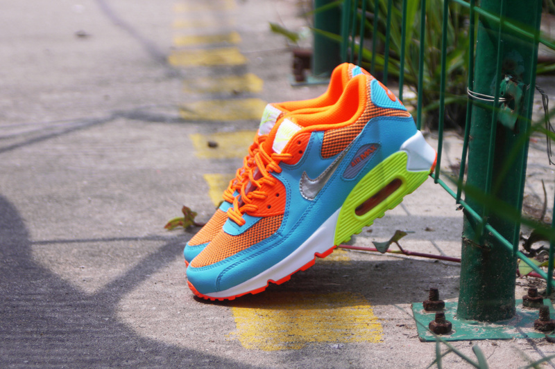 Nike Air Max 90 Orange Blue White Green For Women