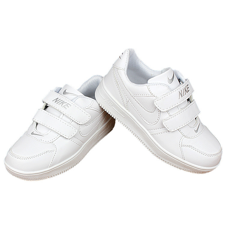 white nike strap shoes