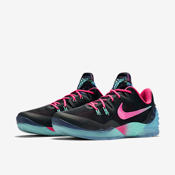 blue and pink basketball shoes