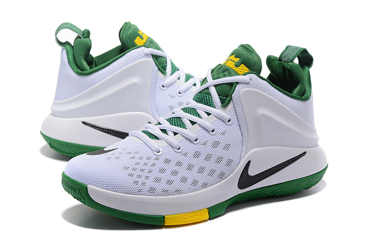 lebron james shoes green and white