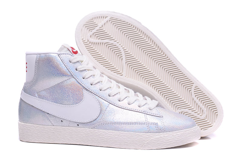 nike blazer high silver