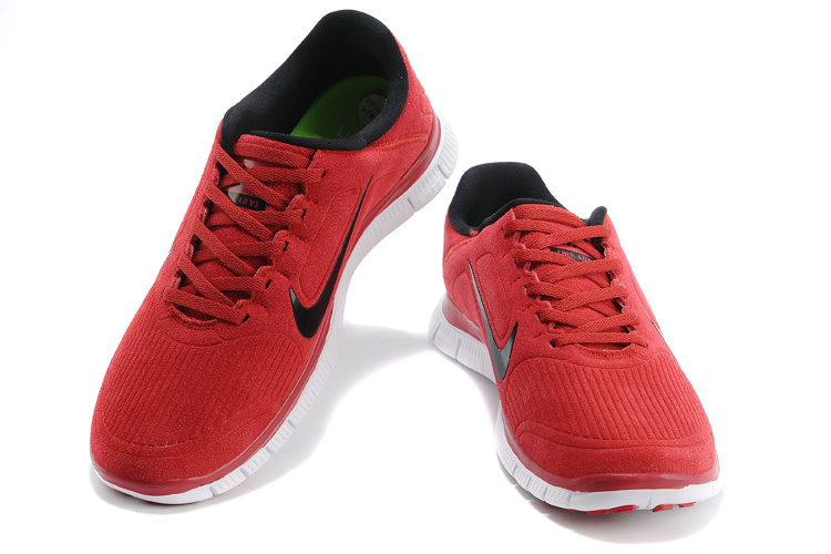 New Nike Free 4.0 V3 Suede Red Black White Shoes