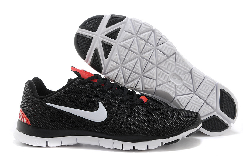 New Nike Free 5.0 Black White Red Shoes