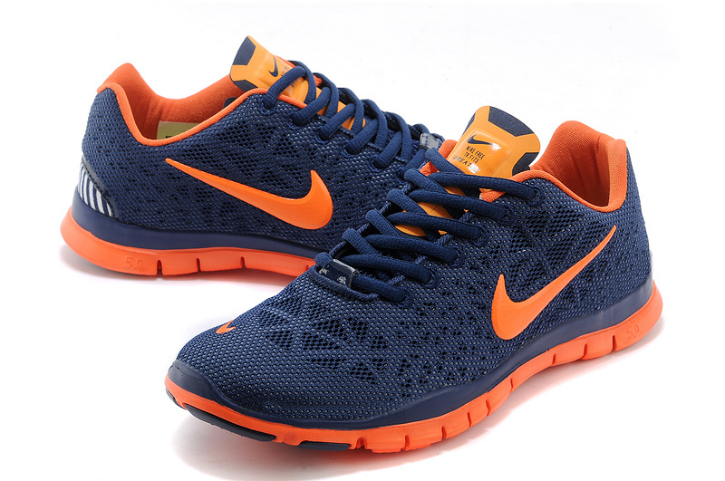 nike blue and orange running shoes
