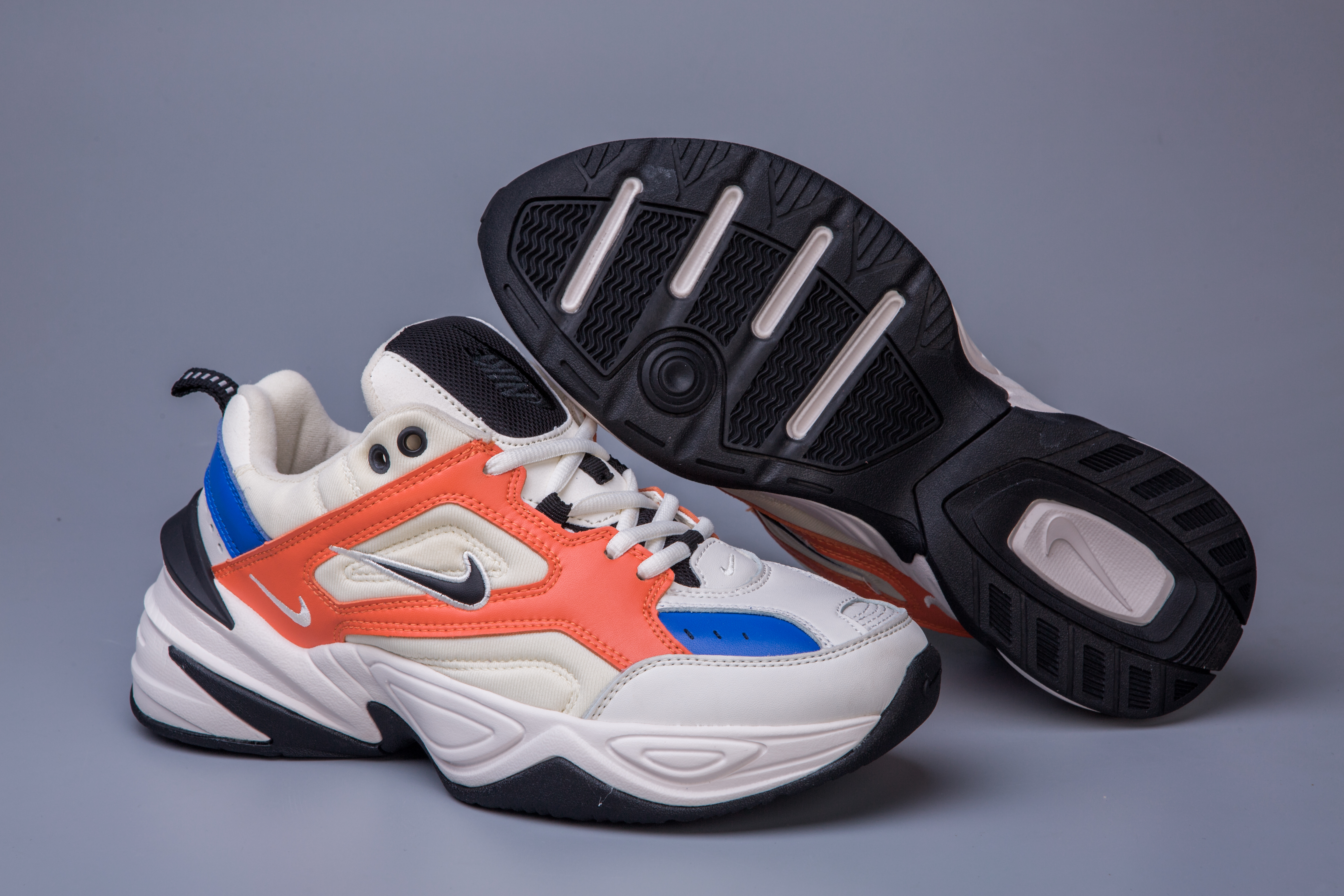 nike m2k tekno white orange blue