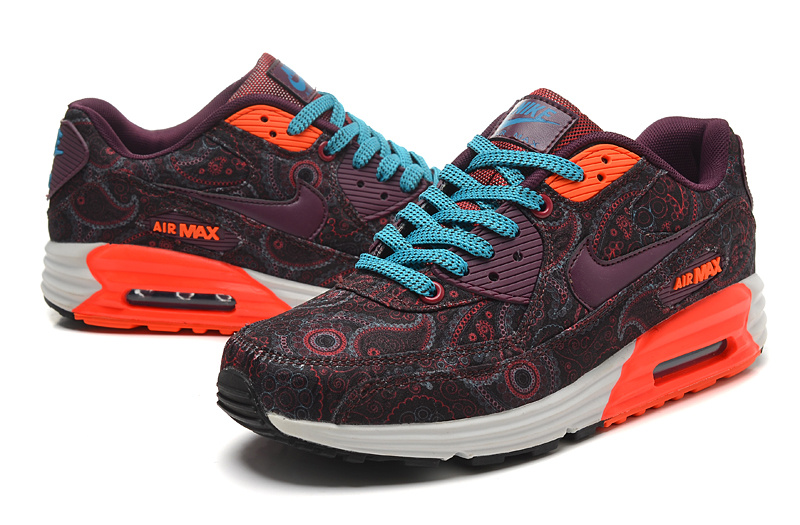 Nike Air Max Lunar 90 Purple Black White Orange Shoes