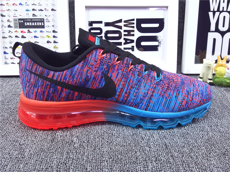 Nike Flyknit Air Max 2014 Purple Blue Red Black Shoes