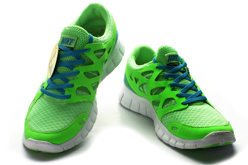 Nike Free 2.0 Green Blue White Running Shoes