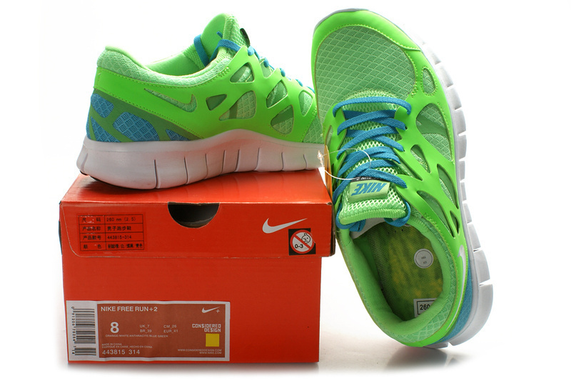 Nike Free 2.0 Running Shoes Green Grey