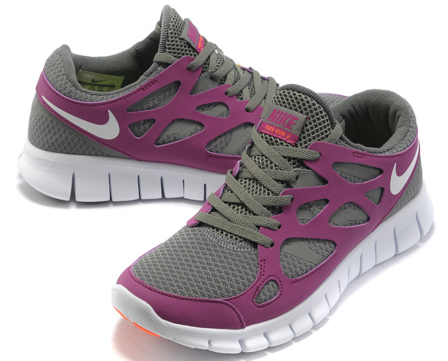 Nike Free 2.0 Running Shoes Grey Purple White