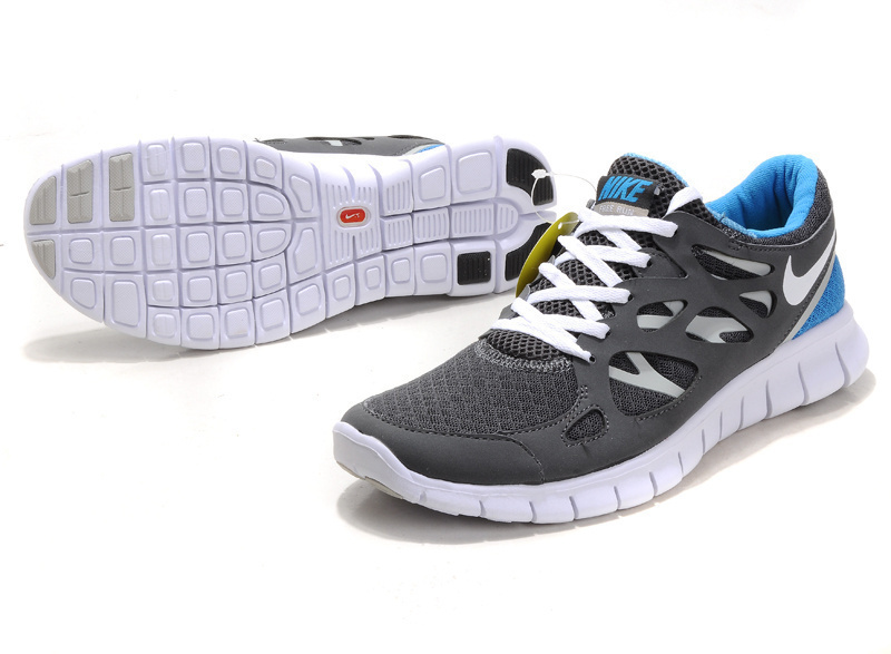 Nike Free 2.0 Running Shoes Grey White Blue