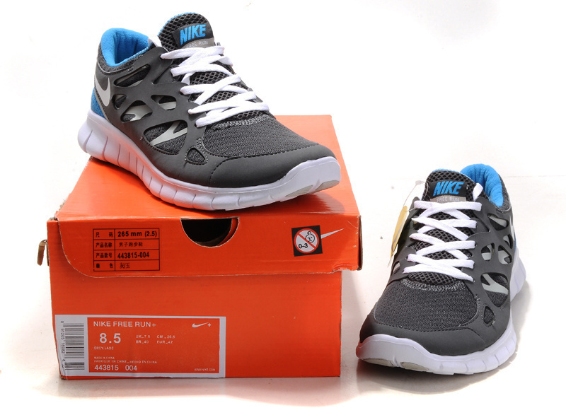 Nike Free 2.0 Running Shoes Grey White Blue