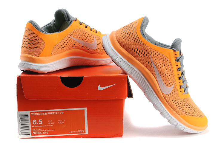 Nike Free 3.0 V5 Orange Grey White Running Shoes