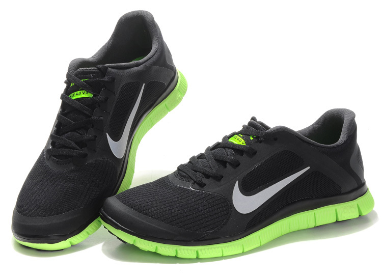 black and green nike running shoes