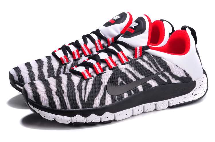 Nike Free 5.0 White Black Strip Red Shoes