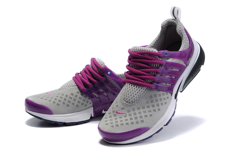 Women Nike Air Presto 2 Carve Grey Purple Black Sport Shoes With Holes