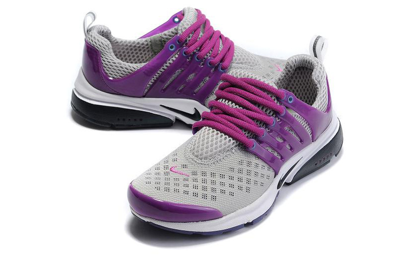 Women Nike Air Presto 2 Carve Grey Purple Black Sport Shoes With Holes