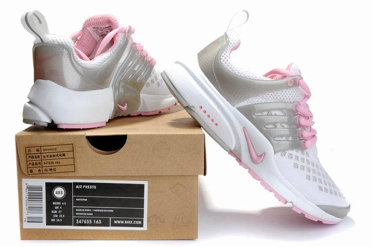 Women Nike Air Presto 2 Carve White Grey Pink Sport Shoes With Holes