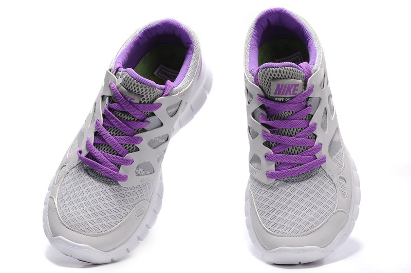 Women Nike Free 2.0 Grey Purple Running Shoes