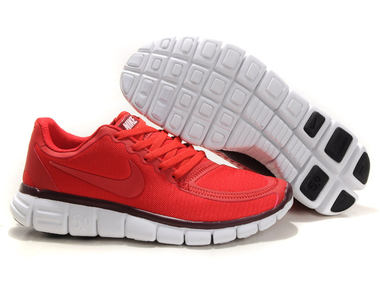 Women Nike Free 5.0 V4 Running Shoes Red White