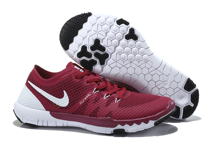 Women Nike Free Trainer 3.0 V3 Wine Red White Running Shoes