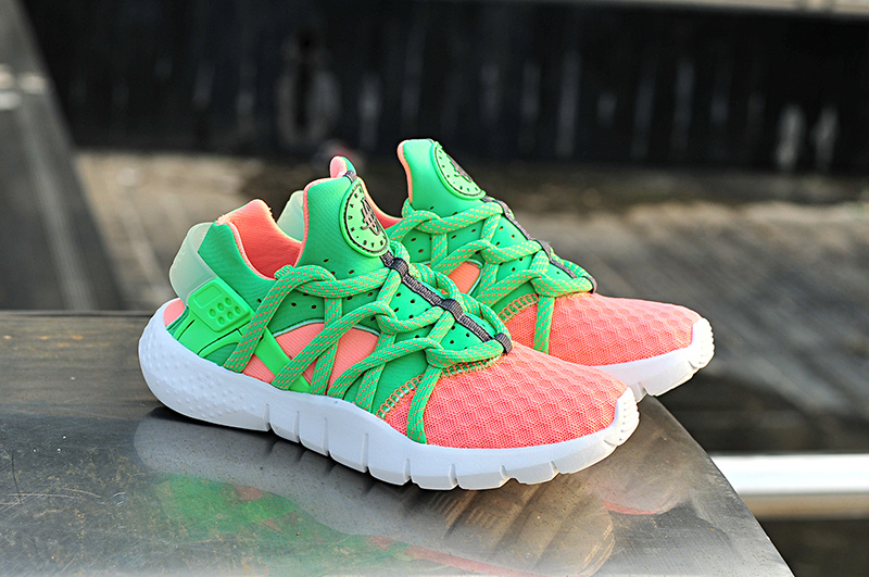 Women Nike Huarache 2 Orange Green Shoes