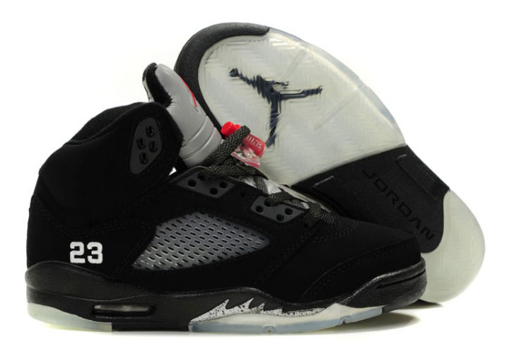 Womens Air Jordan 5 Retro Black Varsity Red Metallic Silver